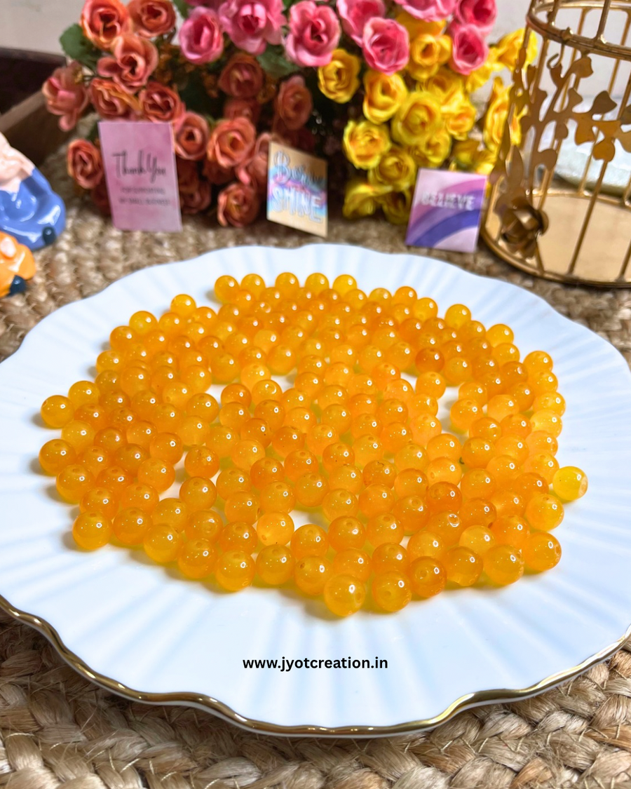 10mm Lemon Yellow Glass Bead