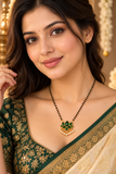 Green Lotus Short 18 inch Single Line Mangalsutra