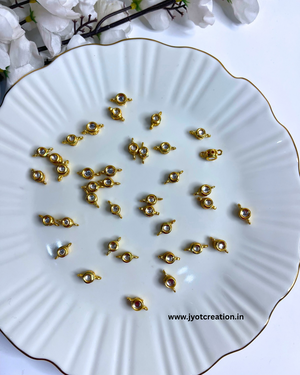 2 Hanging Round Meena Kundan-Pack of 4 Pcs