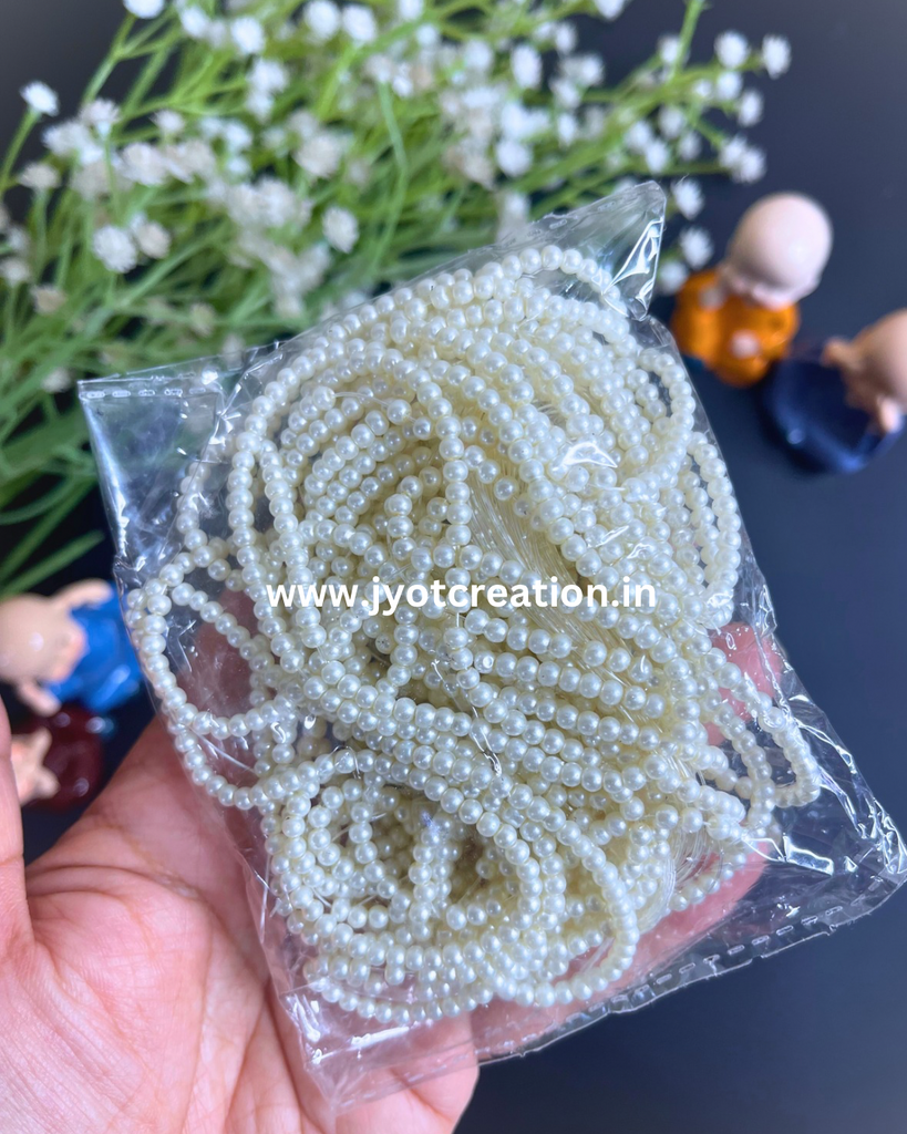 2mm Off-White Round Glass Pearl Bead