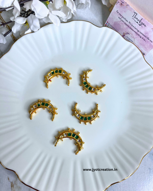 30mm Green Stone Chaandbali Kundan