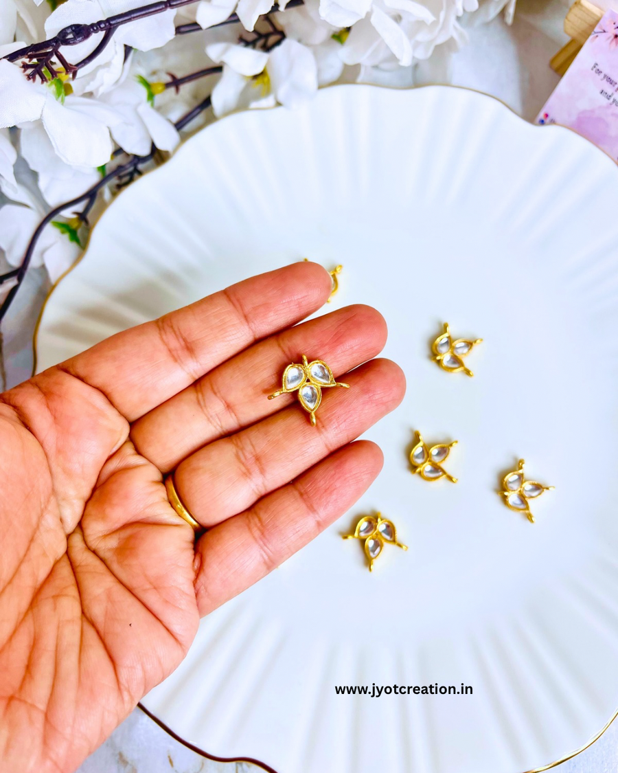 3 Hanging Makhi Kundan Connector-Pack of 3 Pcs