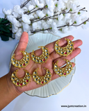 40mm 3 Ruby Stone Chaandbali Connector