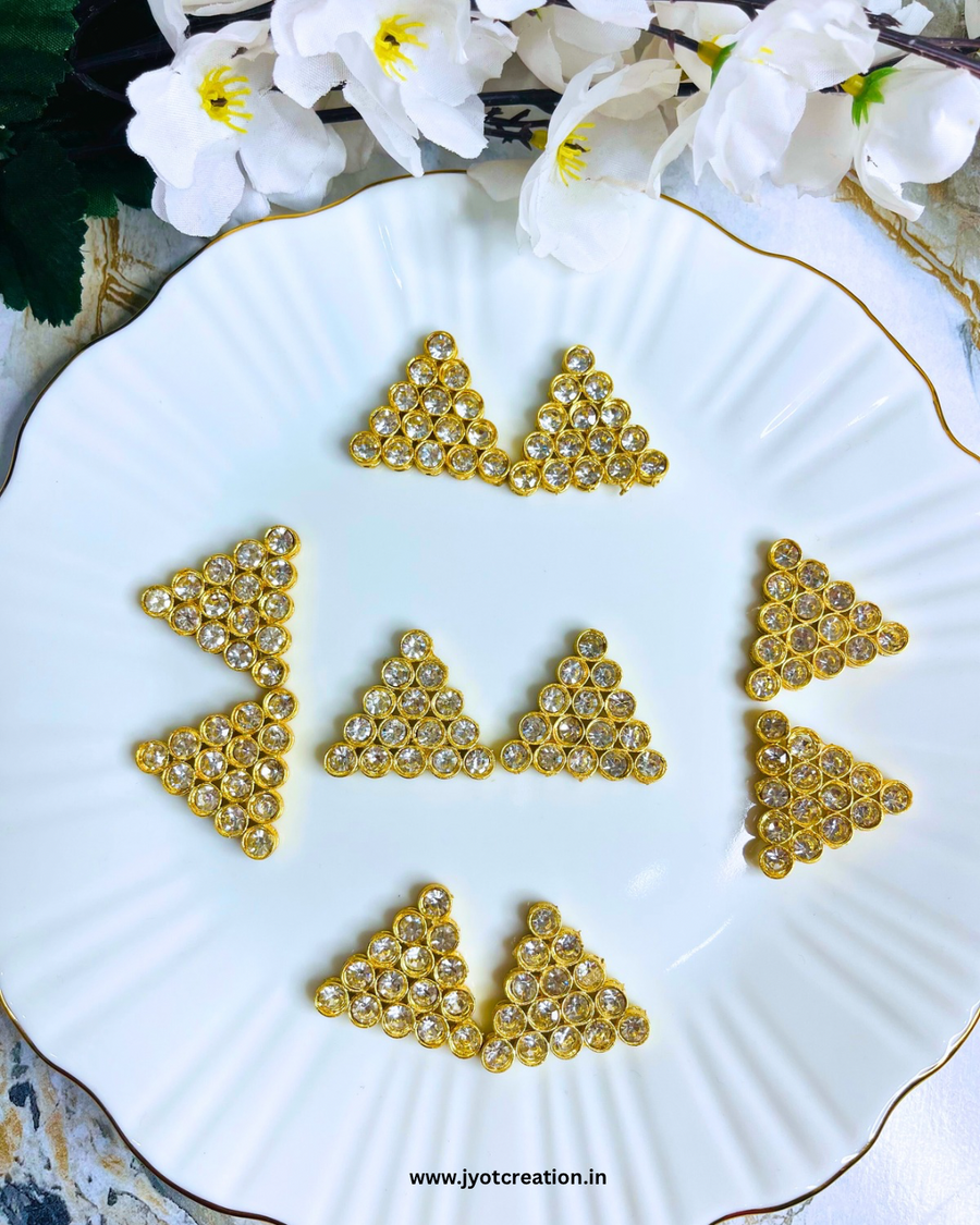 5 Hole Golden Stone Kundan Connector-2 Pcs