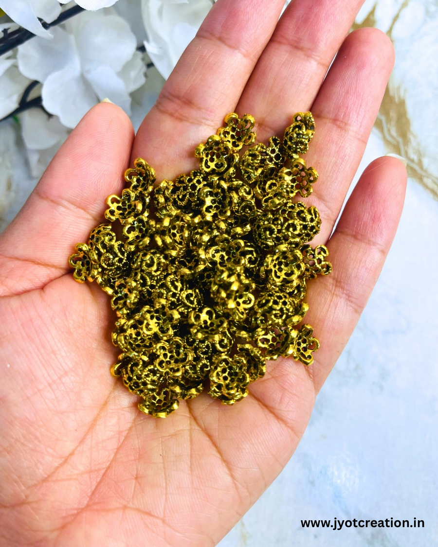 8mm Golden Antique Metal Bead Cap