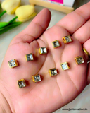 8*8 Square Antique Golden Base Kundan