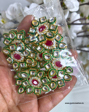 Big Size Meena Kundan-Pack of 3 Pcs