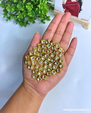 12mm Square 50Pcs Meenakari Kundan Line