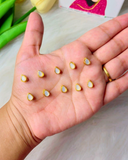 Drop Golden Base Kundan, 6*4mm in 14 Colours