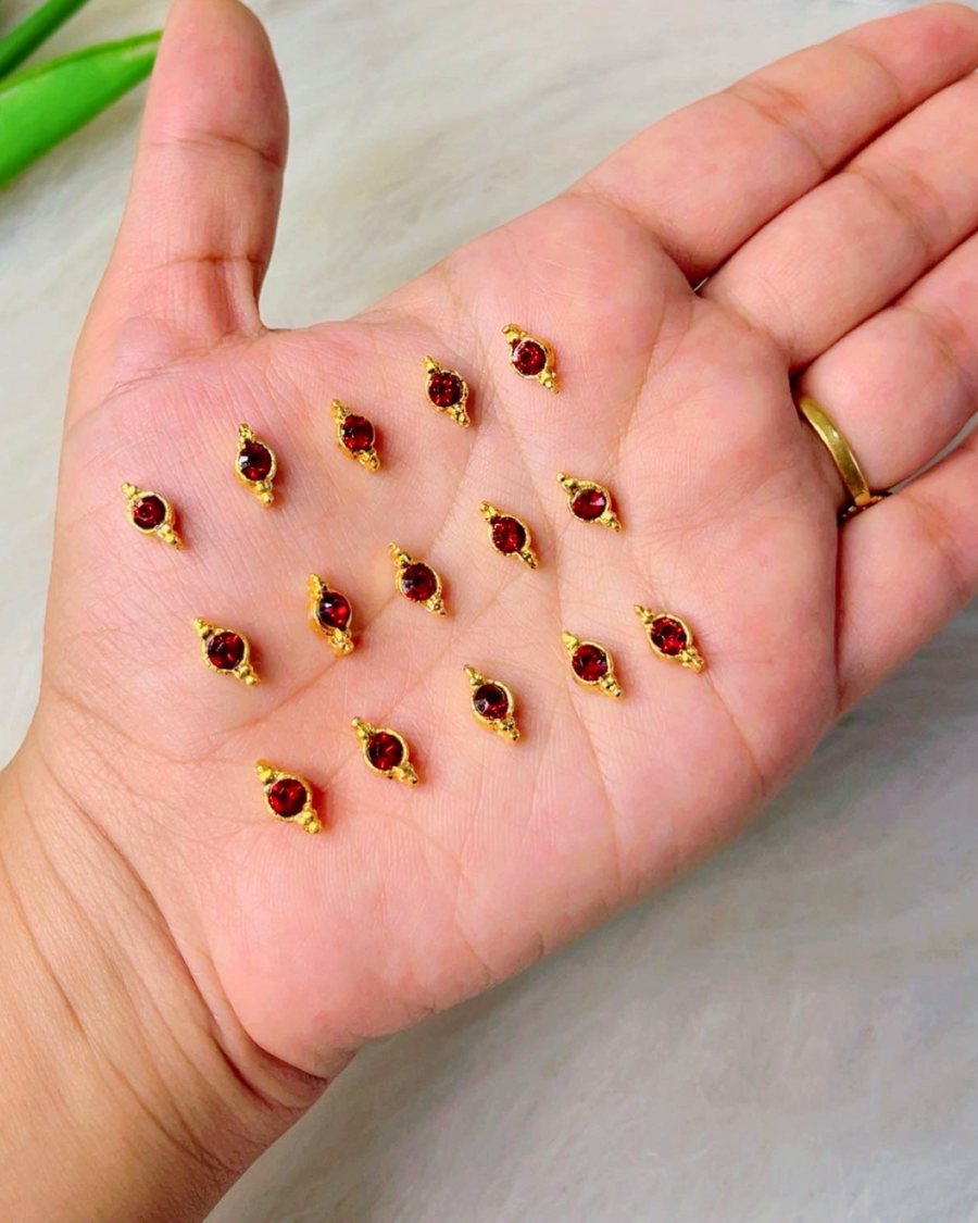 Round Kundan Connector, 10*4mm in 4 Colours