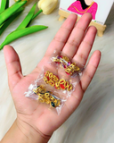 Eye Shape Golden Base Kundan, 6*4mm in 3 Colours