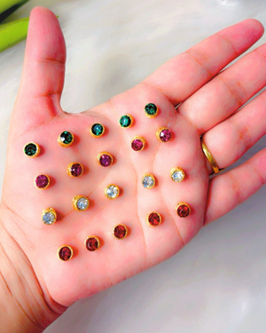 Round Golden Base Kundan, 6mm in 4 Colours