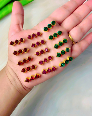 Rectangle 6 Hole Kundan Connector 12*8mm in 3 Colours