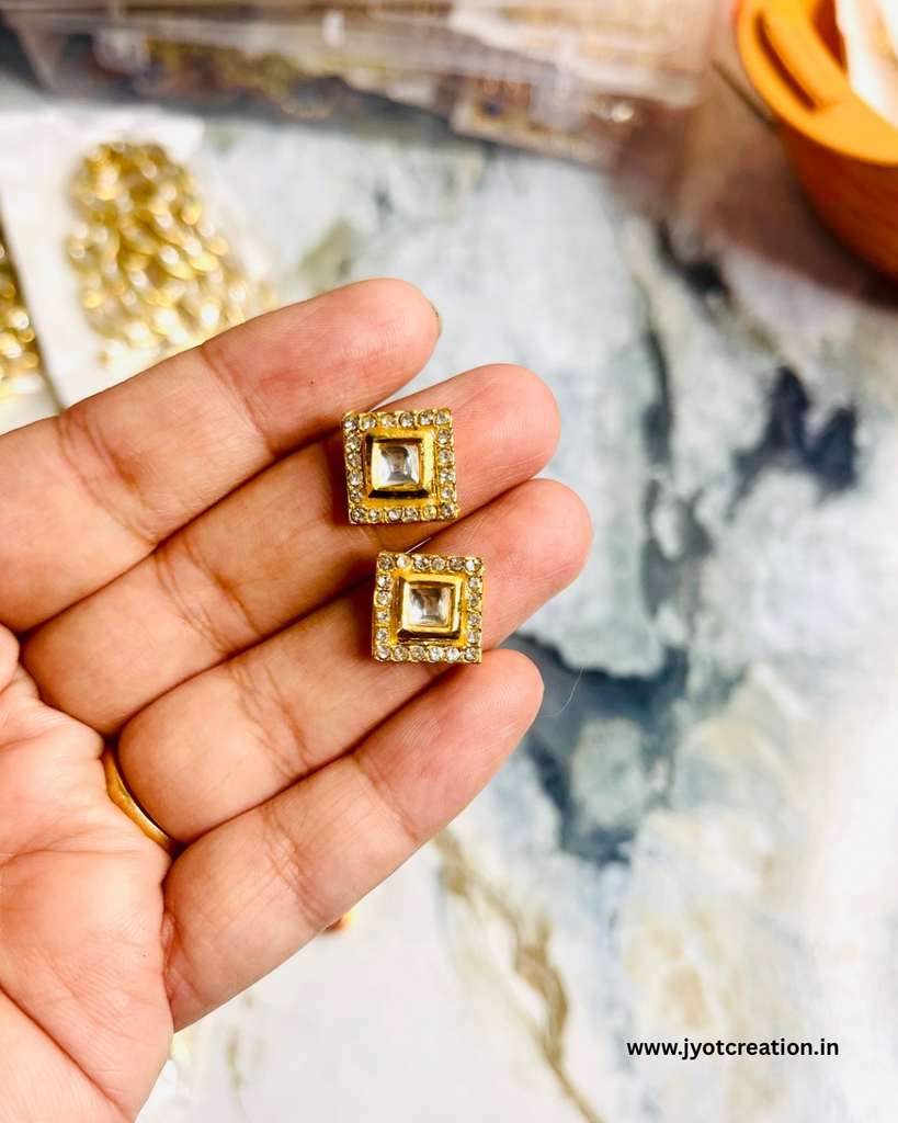 White A.D Stone Meenakari Kundan