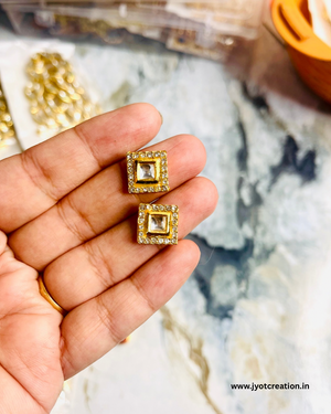 White A.D Stone Meenakari Kundan