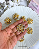 Big Size Flower Shape Kundan-Pack of 3 Pcs