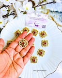 Big Size Square Red Meena Kundan