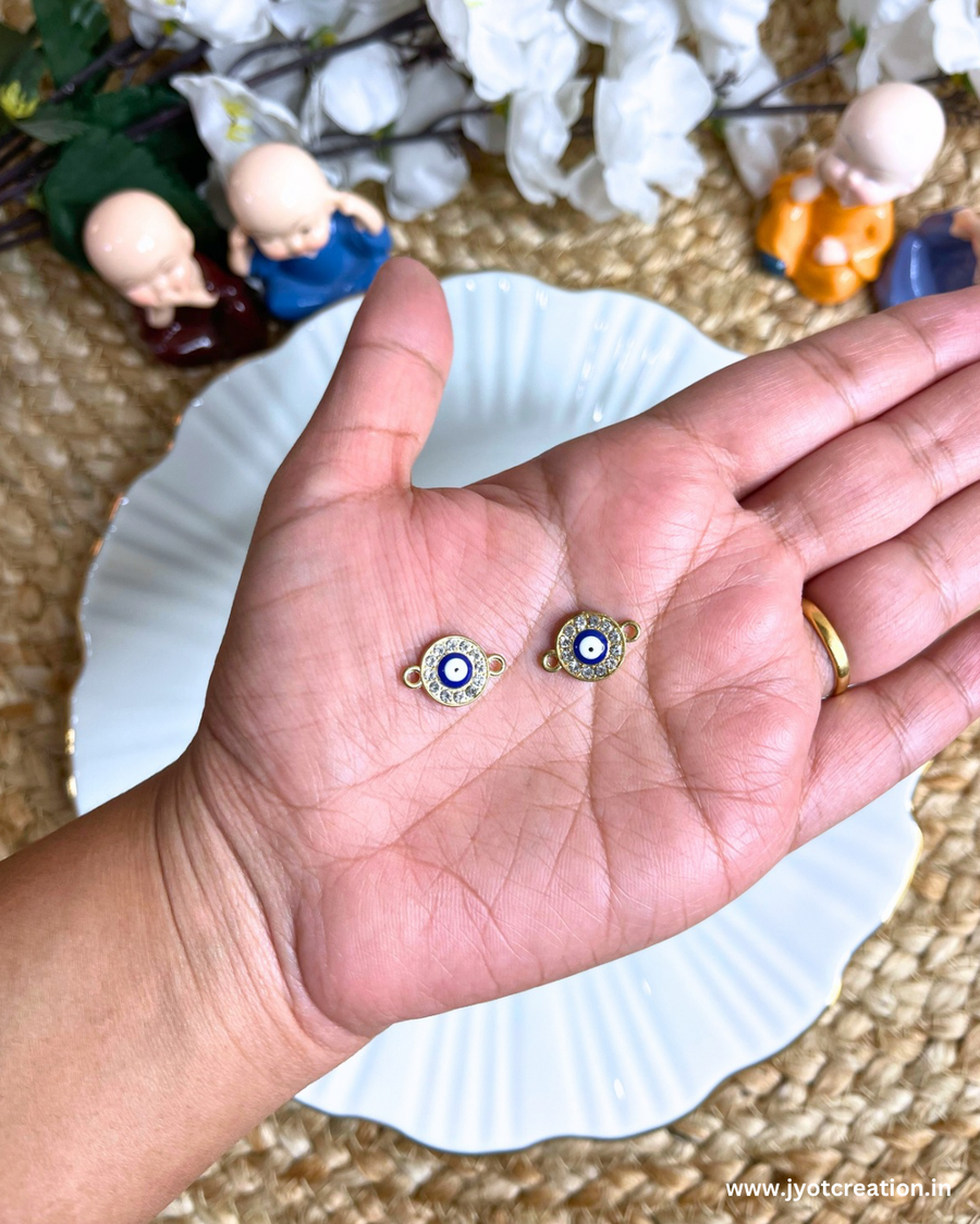 Diamond Evil Eye Two Hook Charm-Pack of 2Pcs
