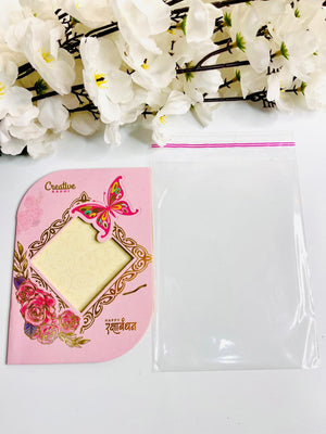 Pink Foldable Designer Rakhi Card-D