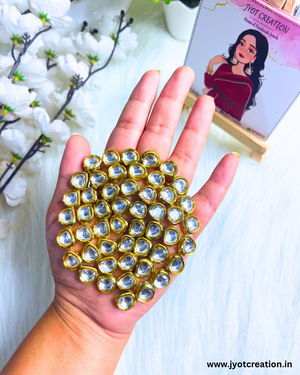 D Shape 50 Pcs Meenakari Kundan Line