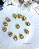 Drop Green Outline A.D Stone Meenakari Kundan-Pack of 6Pcs