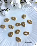 Drop Diamond White Kundan-Pack of 2 Pcs
