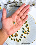 Drop Peacock Meena Kundan-Pack of 4 Pcs