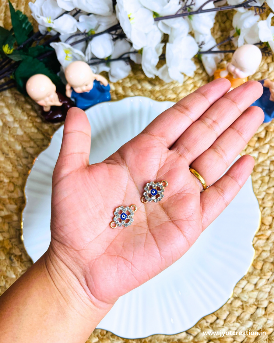 Diamond Evil Eye Two Hook Charm-Pack of 2Pcs