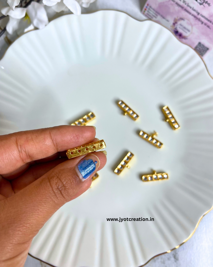 One Side Hanging 5 Hole Stone Kundan Connector