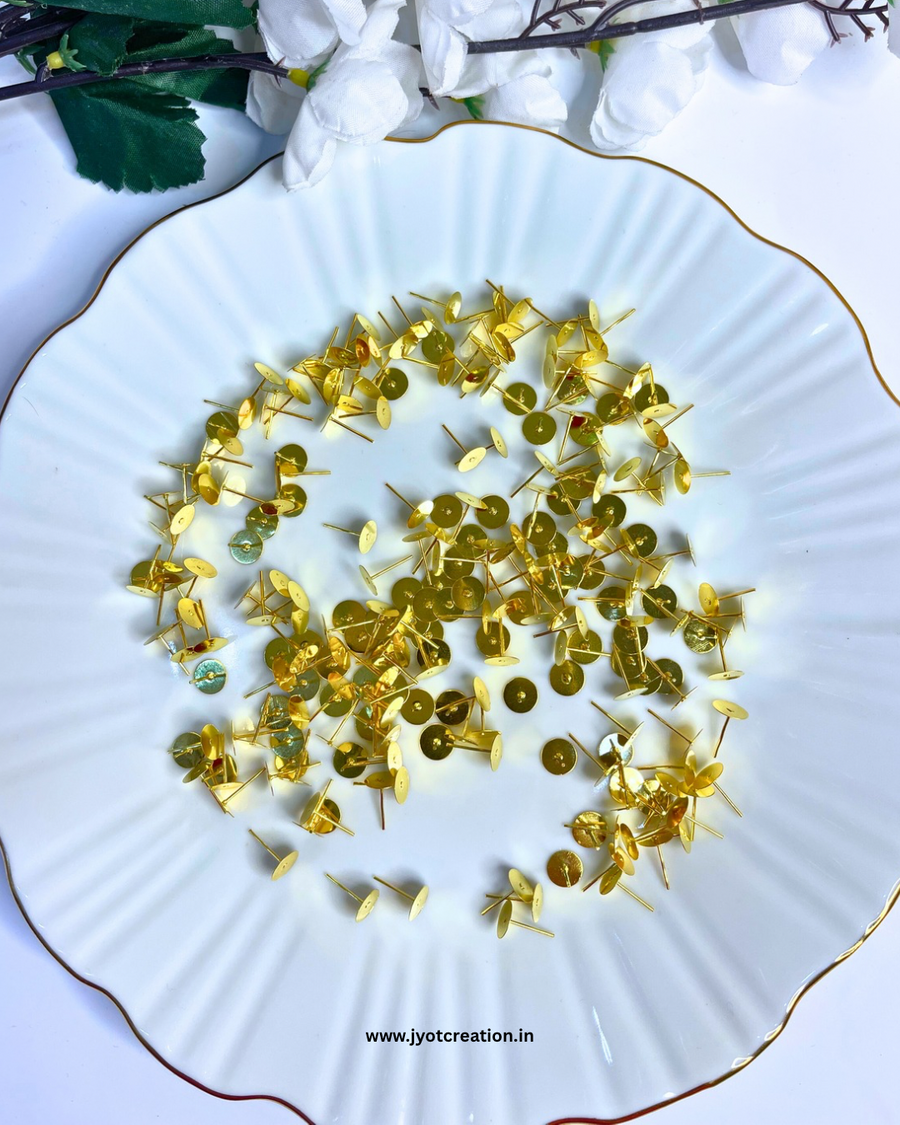 Golden Stud Base for Earring Making Pack of 100Gram