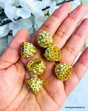 Golden A.D Stone Jhumka-Pack of 3 Pair