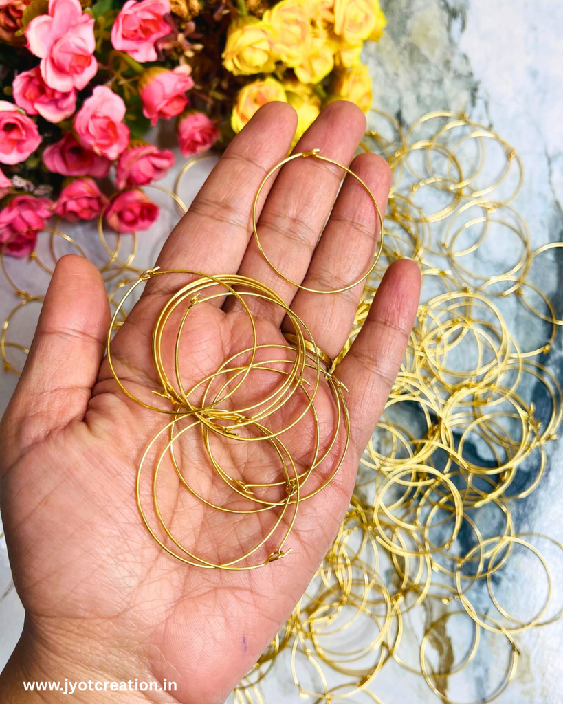 Golden Round Baali Earring Hoops-100Gram