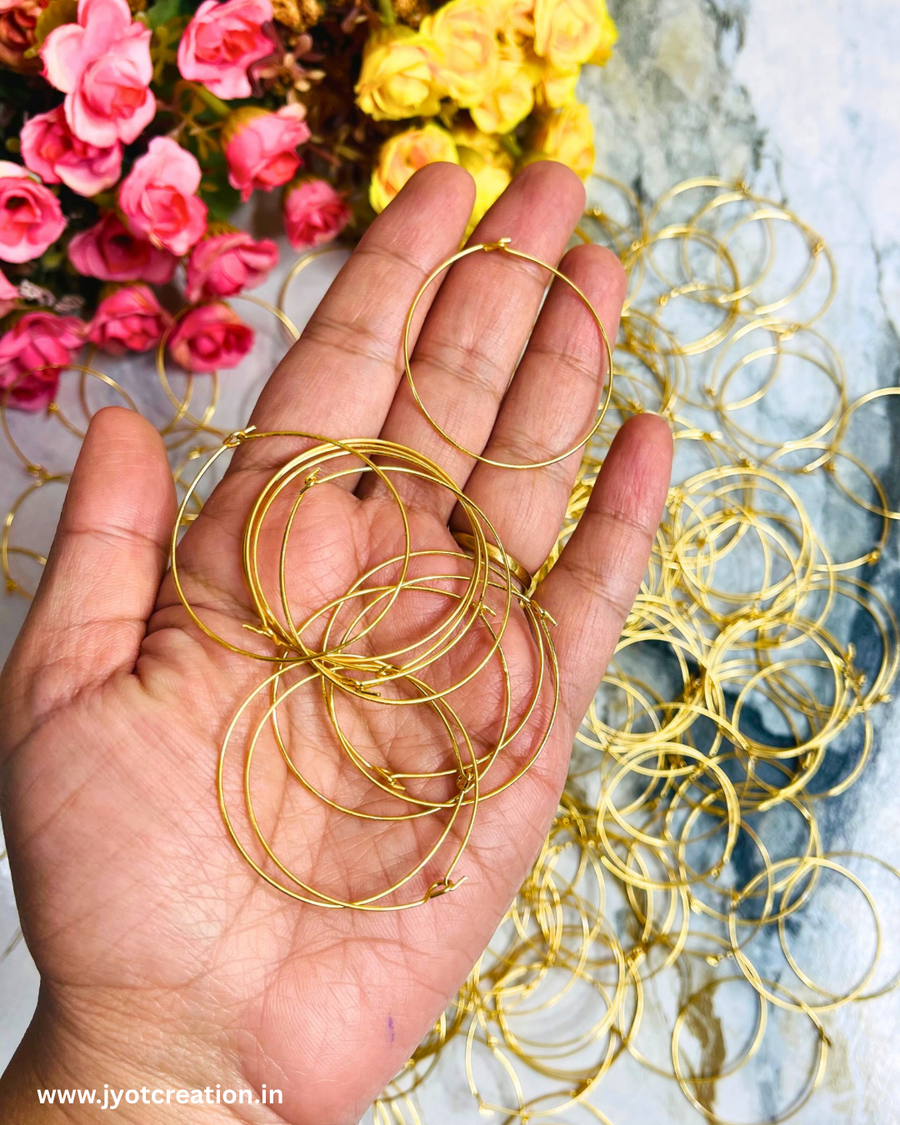 Golden Round Baali Earring Hoops-100Gram