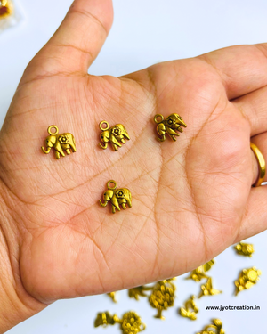 Golden Metal Elephant Charm-Pack of 4Pcs