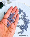 Gray Oval Glass Bead