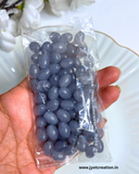 Gray Oval Glass Bead