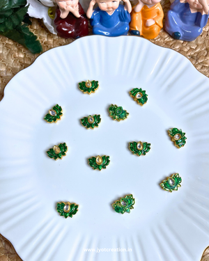 Green Lotus Meena Kundan-Pack of 3 Pcs