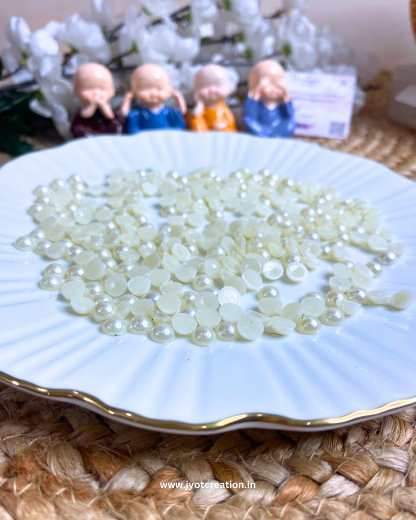 Off White Half Pearl Bead