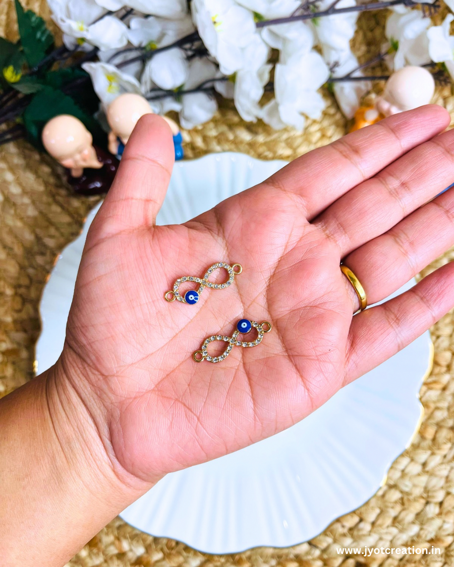 Diamond Evil Eye Two Hook Charm-Pack of 2 Pcs