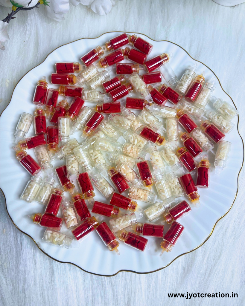 Kumkum Chawal Glass Bottle