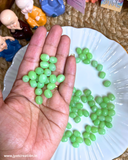 Light Parrot Green Oval Glass Bead