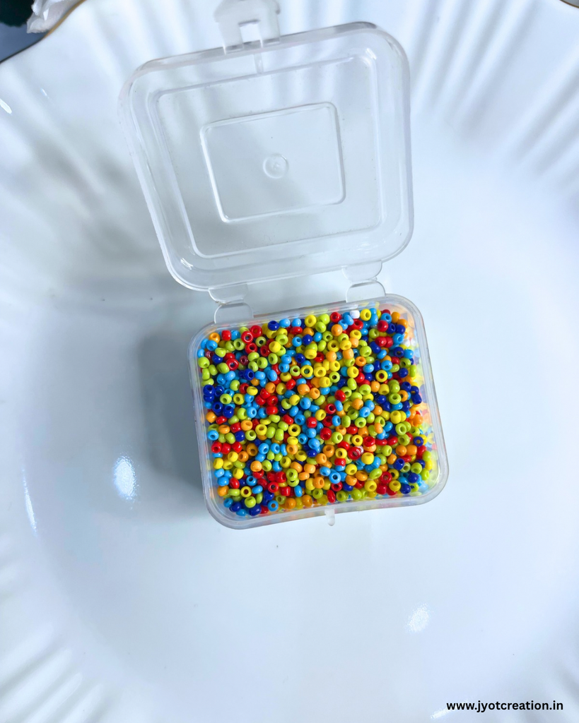 Multicolor Seed Bead With Plastic Box