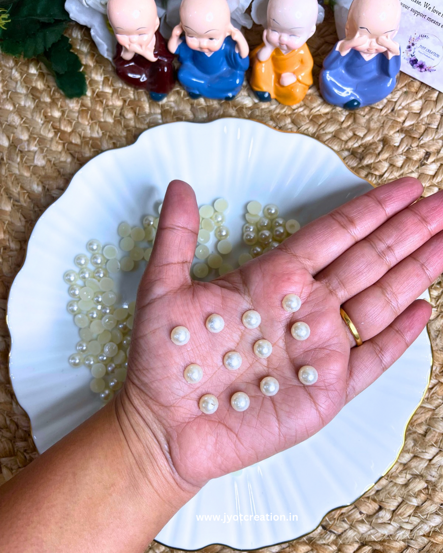 Off White Half Pearl Bead