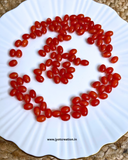 Orange Oval Glass Bead