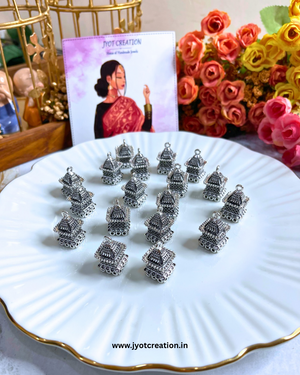 Oxidized Temple Jhumka-5 Pairs