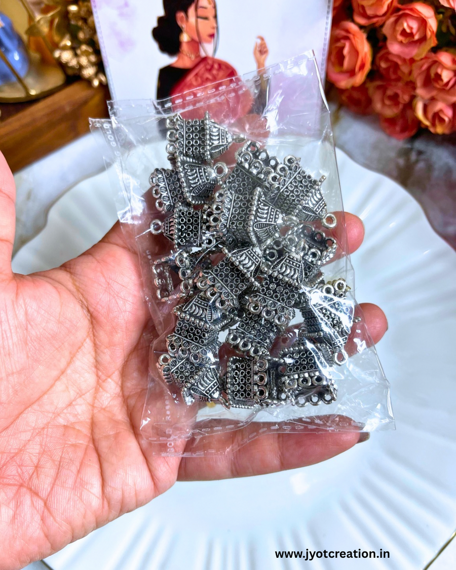 Oxidized Temple Jhumka-5 Pairs