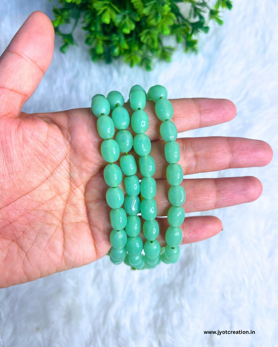 Pastel Green Ruby Bead String