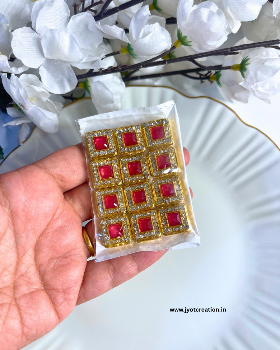 Red A.D Stone Diamond Kundan