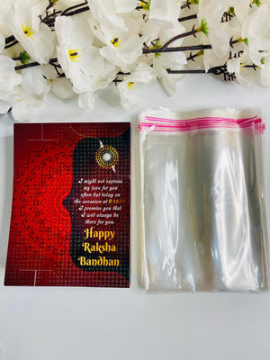 Red & Black Rakhi Card-C With Plastic Cover