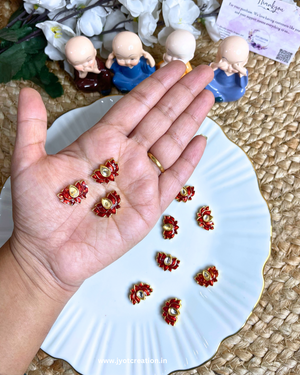 Red Lotus Meena Kundan-Pack of 3 Pcs